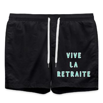 BONNE RETRAITE. JOYEUSE RETRAITE. VIVE LA RETRAITE - Short de bain - noir - Devant - AI Model Male 185 light (185cm)