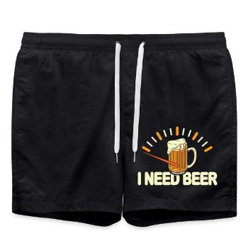 I need beer empty tank - Swim Trunks - black - Front - AI Model Male 185 light (185cm)