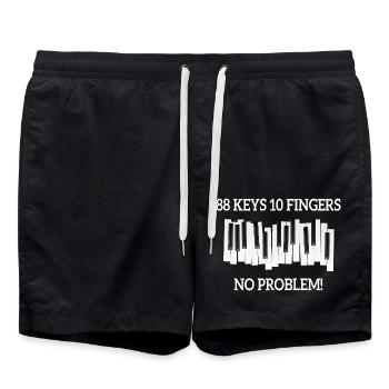 Pianist Klavierschlüssel KlavierSchlüssel Musik Geschenk - Badeshorts - Schwarz - Vorne - AI Model Male 185 light (185cm)