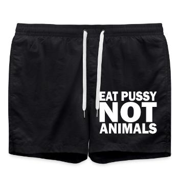 Eat pussy not animals - Short de bain - noir - Devant - AI Model Male 185 light (185cm)