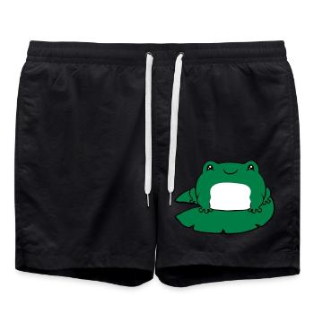 Grenouille sur nénuphar - Short de bain - noir - Devant - AI Model Male 185 light (185cm)