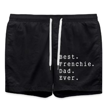 Frenchie Dad - French Bulldog - Swim Trunks - black - Front - AI Model Male 185 light (185cm)