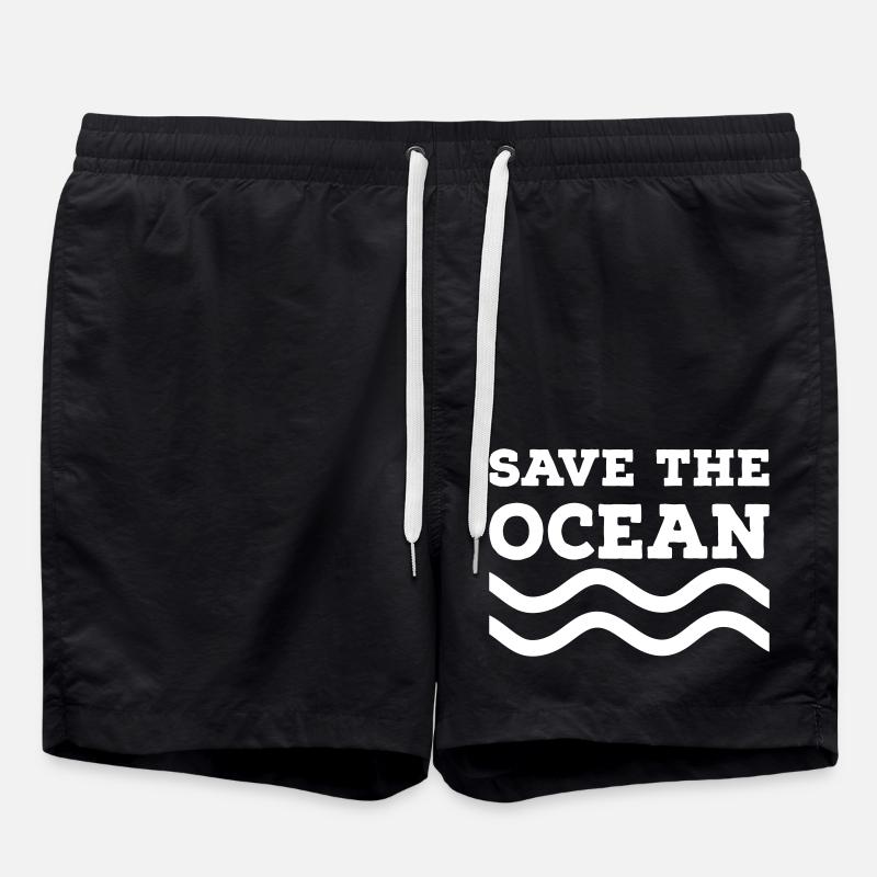Save the Ocean - Swim Trunks - black