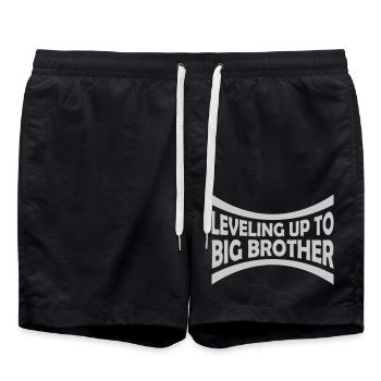 Leveling up big brother - Swim Trunks - black - Front - AI Model Male 185 light (185cm)