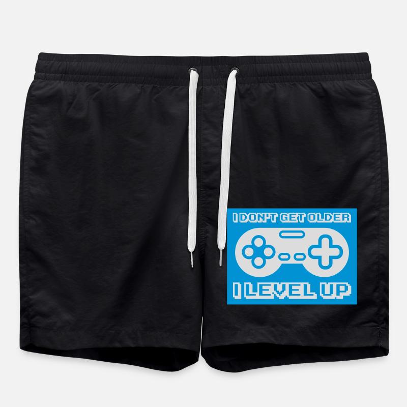 get older level up - Swim Trunks - black