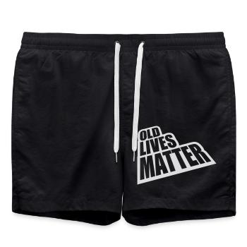 old lives matter quote - Swim Trunks - black - Front - AI Model Male 185 light (185cm)