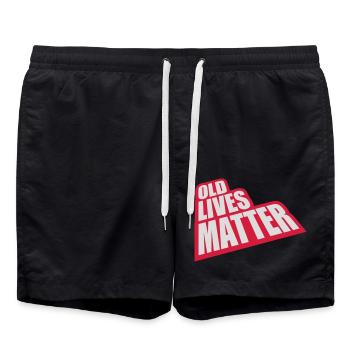 old lives matter quote - Swim Trunks - black - Front - AI Model Male 185 light (185cm)