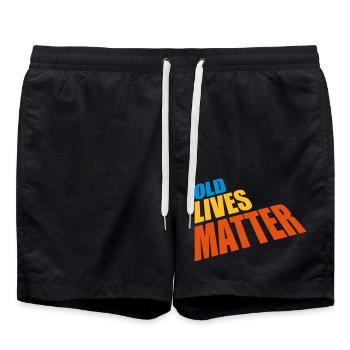 old lives matter quote - Swim Trunks - black - Front - AI Model Male 185 light (185cm)