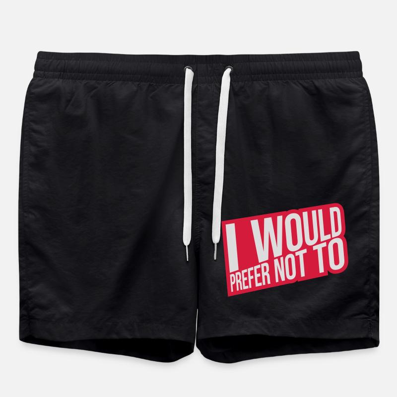 I prefer not to - Swim Trunks - black