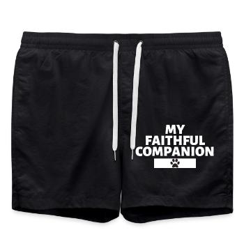 My Faithful Companion - Swim Trunks - black - Front - AI Model Male 185 light (185cm)