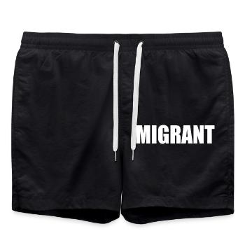 Migrant - Badeshorts - Schwarz - Vorne - AI Model Male 185 light (185cm)