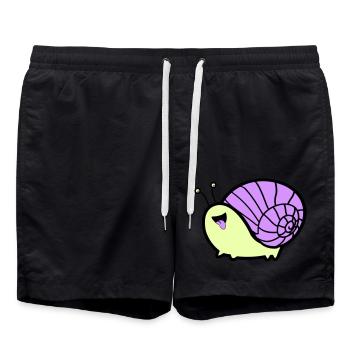 Bande dessinée d’escargot - Short de bain - noir - Devant - AI Model Male 185 light (185cm)