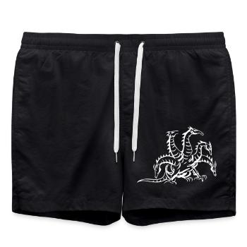drache - Badeshorts - Schwarz - Vorne - AI Model Male 185 light (185cm)