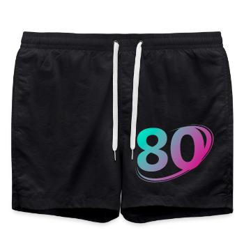 Numéro 80 multicolore - Short de bain - noir - Devant - AI Model Male 185 light (185cm)