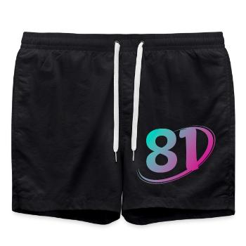 Number 81 Multicolor - Swim Trunks - black - Front - AI Model Male 185 light (185cm)