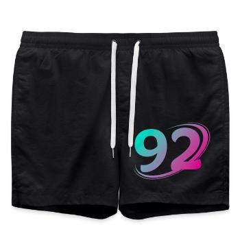 Number 92 multicolor - Swim Trunks - black - Front - AI Model Male 185 light (185cm)