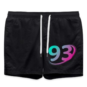 Number 93 multicolor - Swim Trunks - black - Front - AI Model Male 185 light (185cm)