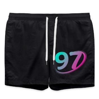 Number 97 multicolor - Swim Trunks - black - Front - AI Model Male 185 light (185cm)