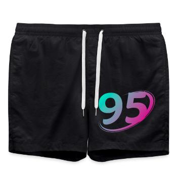 Number 95 multicolor - Swim Trunks - black - Front - AI Model Male 185 light (185cm)