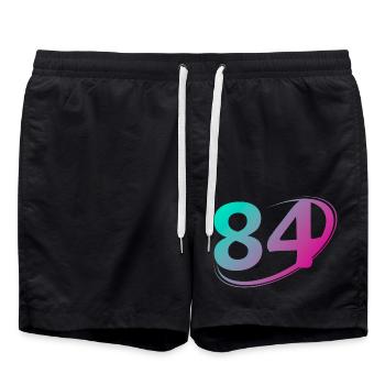Number 84 multicolor - Swim Trunks - black - Front - AI Model Male 185 light (185cm)