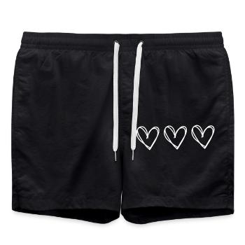 Heart - Swim Trunks - black - Front - AI Model Male 185 light (185cm)