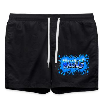 MARIUS GRAFFITI NAME PRINTABLE - Short de bain - noir - Devant - AI Model Male 185 light (185cm)