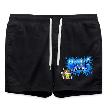 MARIUS GRAFFITI NAME PRINT - Short de bain - noir - Devant - AI Model Male 185 light (185cm)