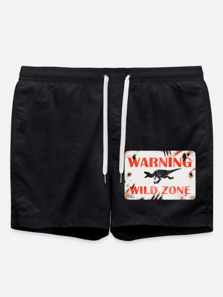 Conception de panneaux - AVERTISSEMENT. ZONE SAUVAGE. - Short de bain - noir