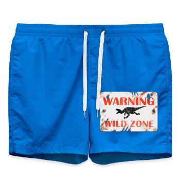 Conception de panneaux - AVERTISSEMENT. ZONE SAUVAGE. - Short de bain - cobalt blue - Devant