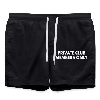 private club members only - Swim Trunks - black - Front - AI Model Male 185 light (185cm)