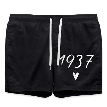 1937 coeur anniversaire - Short de bain - noir - Devant - AI Model Male 185 light (185cm)