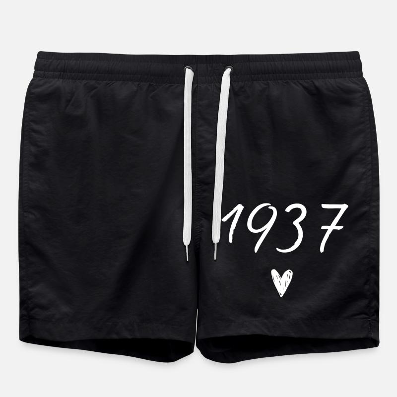 1937 coeur anniversaire - Short de bain - noir