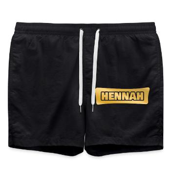 Prénom Hennah - Short de bain - noir - Devant - AI Model Male 185 light (185cm)