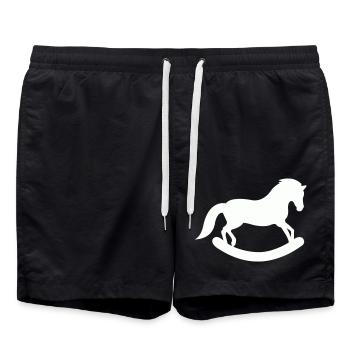 Rocking horse - Swim Trunks - black - Front - AI Model Male 185 light (185cm)
