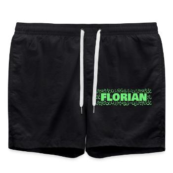 First name Florian - Swim Trunks - black - Front - AI Model Male 185 light (185cm)