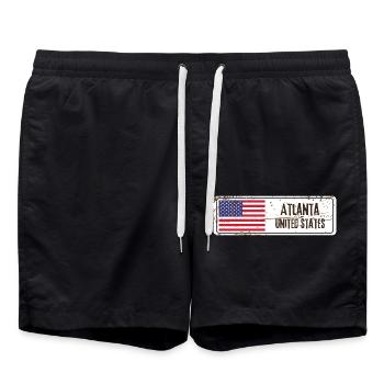 Atlanta Drapeau des États-Unis - Short de bain - noir - Devant - AI Model Male 185 light (185cm)