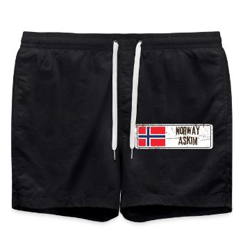 Askim Drapeau de la Norvège - Short de bain - noir - Devant - AI Model Male 185 light (185cm)