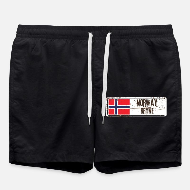 Bryne Norway Flag - Swim Trunks - black