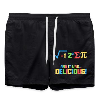 Vintage Retro, and it was delicious! Mathematics - Swim Trunks - black - Front - AI Model Male 185 light (185cm)