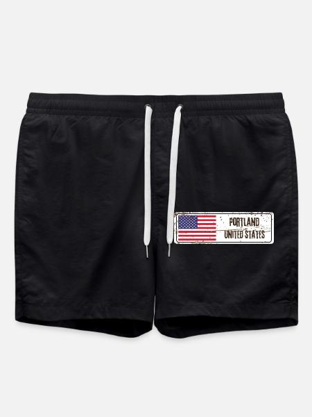 Portland Drapeau des États-Unis - Short de bain - noir