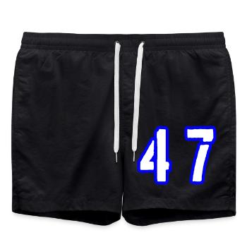 47 Symbole numérique - Short de bain - noir - Devant - AI Model Male 185 light (185cm)