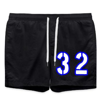 32 Number Symbol - Swim Trunks - black - Front - AI Model Male 185 light (185cm)