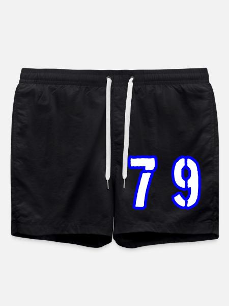79 Number Symbol - Swim Trunks - black