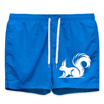 Swift Squirrel Ink Style Drawing - Swim Trunks - cobalt blue - Front
