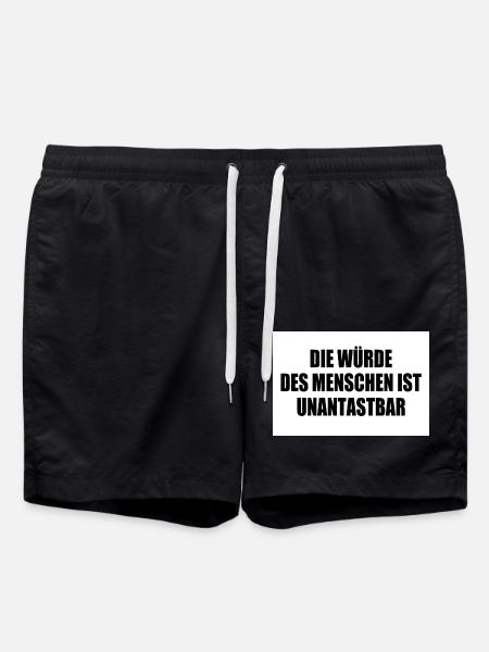 Human dignity is inviolable - Swim Trunks - black