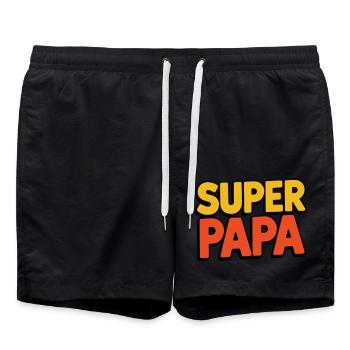 super papa - Short de bain - noir - Devant - AI Model Male 185 light (185cm)