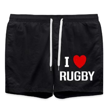 I love Rugby - Short de bain - noir - Devant - AI Model Male 185 light (185cm)