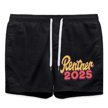Rentner 2025 - Badeshorts - Schwarz - Vorne - AI Model Male 185 light (185cm)