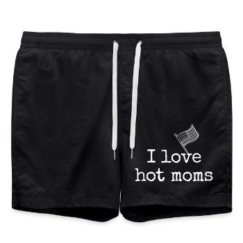 Witziges Design für Hot Mom Fans - Badeshorts - Schwarz - Vorne - AI Model Male 185 light (185cm)