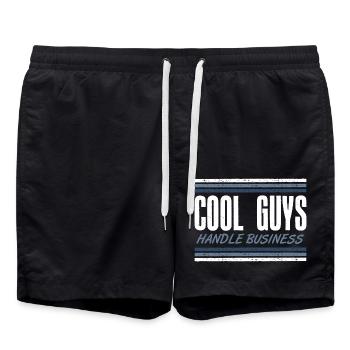 Coole Jungs gehen mit der Geschäftseinstellung um - Badeshorts - Schwarz - Vorne - AI Model Male 185 light (185cm)